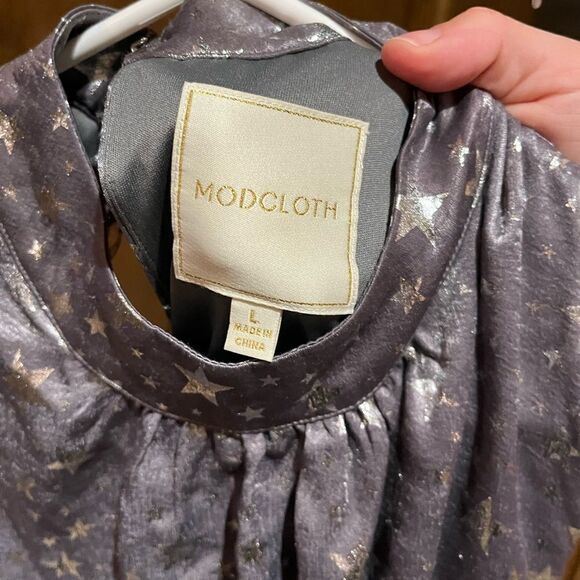 ModCloth Silver Star Dress - L - Picture 2 of 4